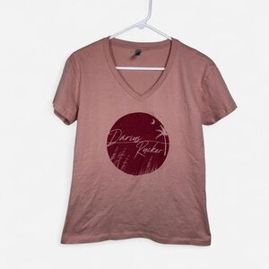 Darius Rucker Pink Graphic V-Neck Tee Next Level Apparel Medium Concert Shirt